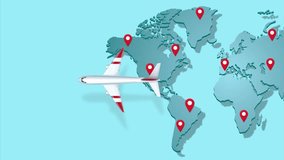 Plane flying over world map animation - Powered by Shutterstock - Get 15% off with code: PIKWIZARD15