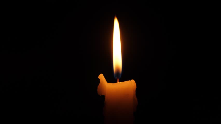 candle flame on a black background 