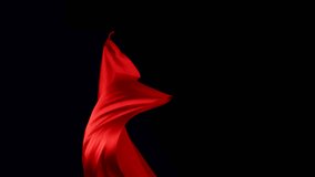 Flowing red cloth shooting with high speed camera, phantom flex.