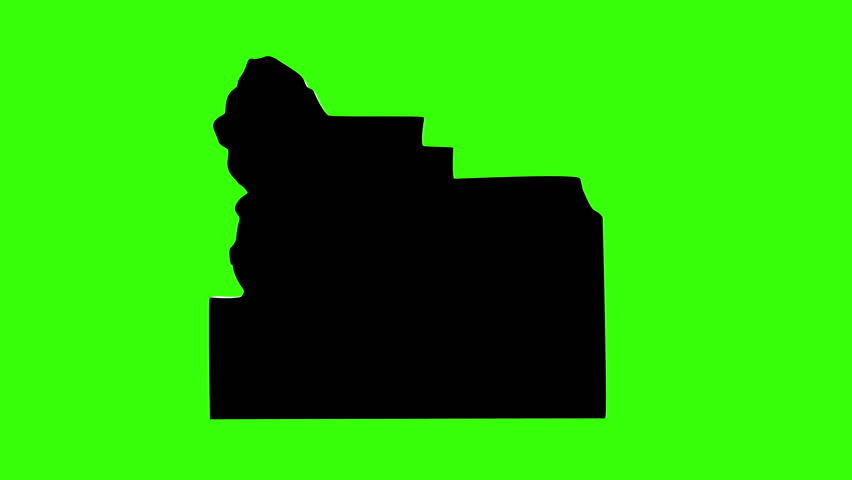 green screen 3d map of Yakima County in Washington