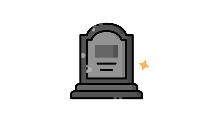animation of Halloween themed stock photo of a blank gray tombstone for adding custom text. Suitable for spooky Halloween designs and themed projects.