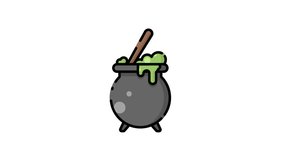 animation of Halloween themed bubbling cauldron with green potion suitable for holiday designs, party invitations, social media posts, and spooky decorations. - Powered by Shutterstock - Get 15% off with code: PIKWIZARD15