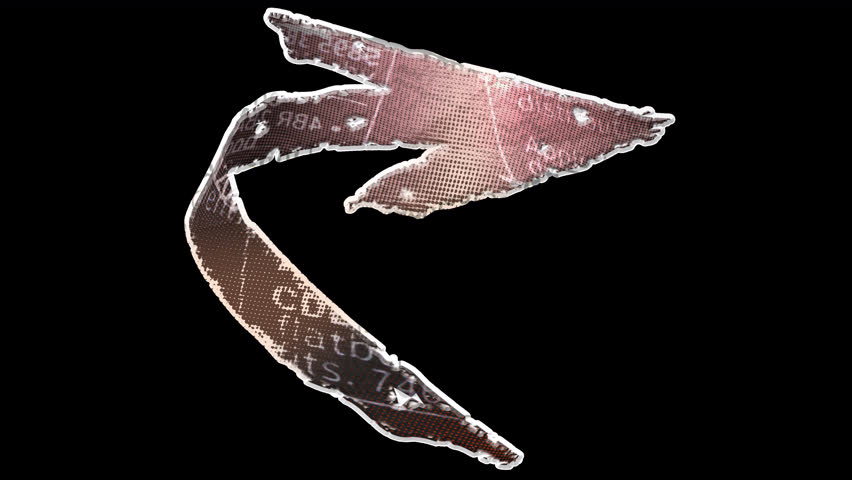 Arrow pointing - Isolated Paper-cut Element with alpha channel embedded. The part between the unfolding and folding part is loopable with the help of  your editing software.