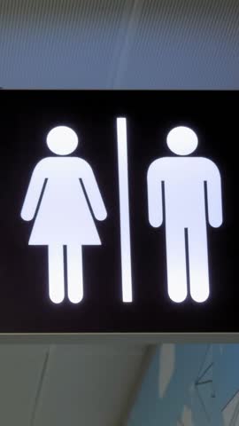 Sign. pointer. toilet or WC. Signboard handicap toilet sign, toilet for people with disabilities. Female and male symbols on plates for public toilets, water closets. Pointer wc at the airport