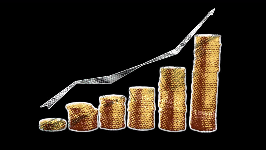 Business chart - successful finance diagram - Isolated Papercut Element with alpha channel embedded.