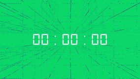 Digital Clock with Animated Lines on Green Screen Futuristic Time Display - Powered by Shutterstock - Get 15% off with code: PIKWIZARD15