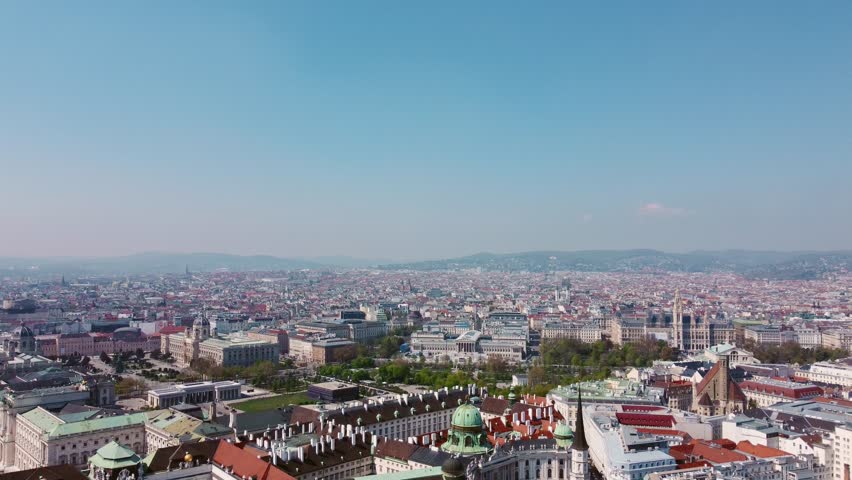 Aerial drone footage showcasing Vienna