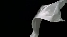 Flowing white cloth shooting with high speed camera, phantom flex.