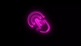 Glowing Neon Touch Screen wave from hand gesture in digital futuristic style on Black Background Neon icon of hand moveme. Video Motion Graphic Animation on	 - Powered by Shutterstock - Get 15% off with code: PIKWIZARD15