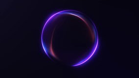 Shiny energy plasma particles orb on dark minimalitic business background. Gradient neon flowing magic sphere with purple and blue shiny waveforms. 4k 60fps looped graphic.  - Powered by Shutterstock - Get 15% off with code: PIKWIZARD15