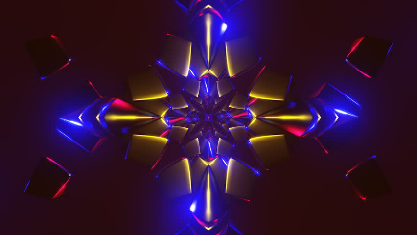 Abstract seamless video loop with geometric shapes and strobe light effects
