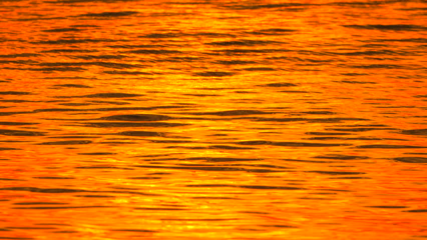 Sunset Reflection Water Ripples Orange Sky