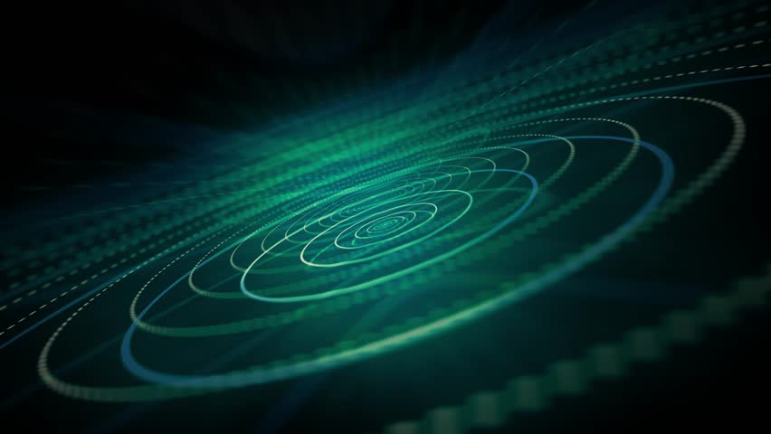 Neo green blur circle glare abstract motion. 