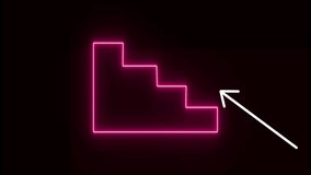 Neon Stairs direction icon animation. neon stairs up icon video .4k - Powered by Shutterstock - Get 15% off with code: PIKWIZARD15