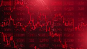 Red candles of the bearish stock market trading. Chart with falling prices. Exchange trading. Stop loss and liquidations. Decreasing trend and losses. Economic crisis. Recession and stocks crash - Powered by Shutterstock - Get 15% off with code: PIKWIZARD15