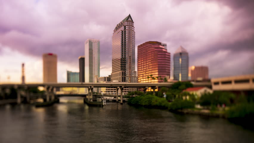 Downtown Tampa Florida Skyline Timelapse