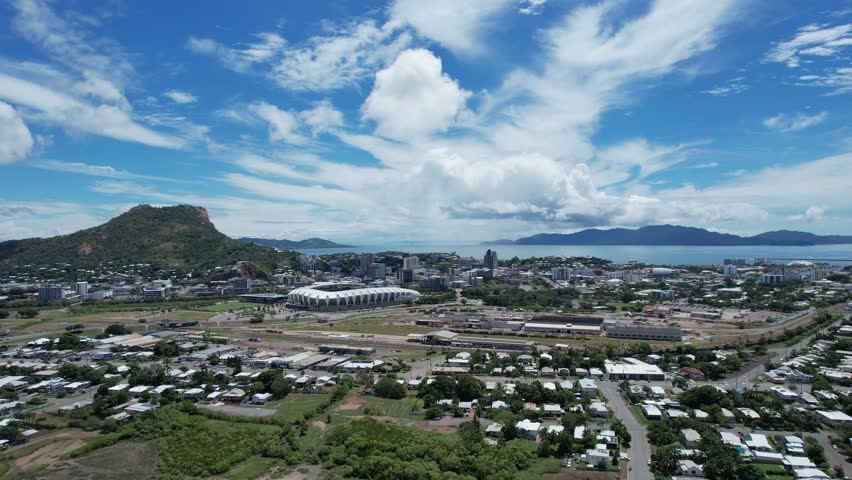 Spectacular aerial footage of Townsville Queensland Australia