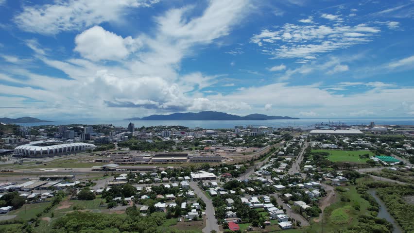 Spectacular aerial footage of Townsville Queensland Australia