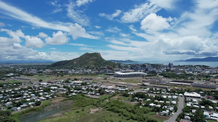 Spectacular aerial footage of Townsville Queensland Australia