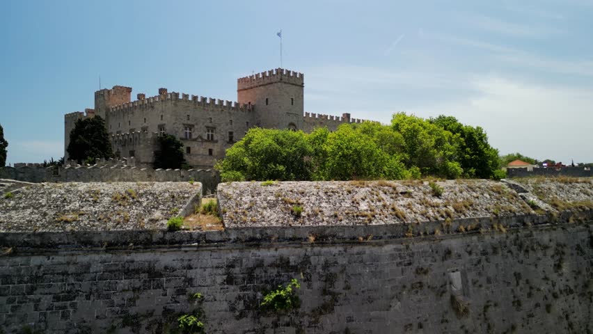 Rhodes City the capital of Rhodes Island in Greece from a drone