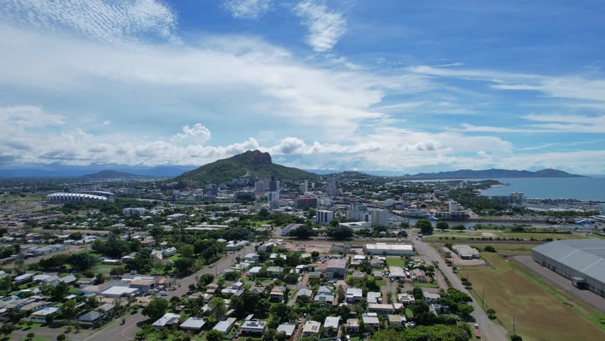 Spectacular cinematic aerial footage of Townsville Queensland Australia