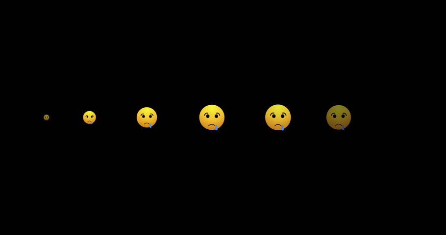4K live reaction of sad emoji in an alpha channel. Social media reaction for all live stream chat. Social media live reactions live-stream, live chat, Live-style animated icon, and chat.