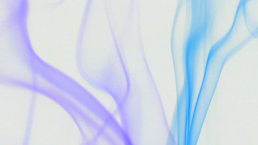 Colored fluid slow motion on white background