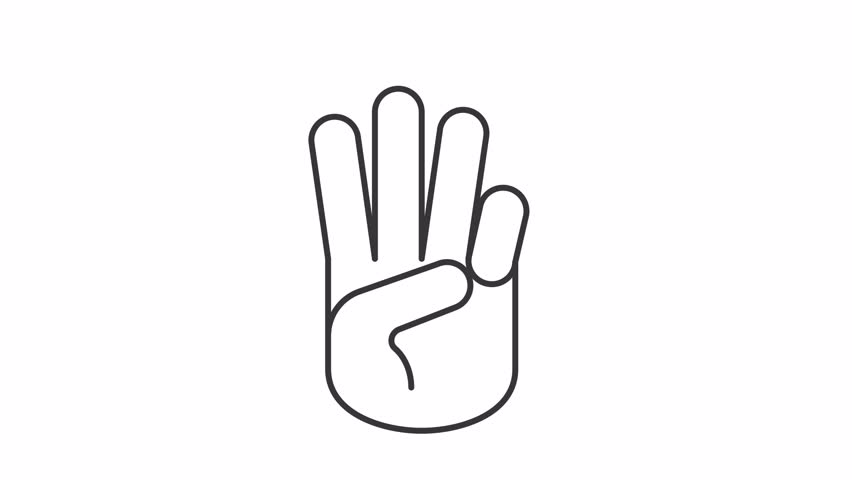 Animated counting fingers line icon. Hand mathematics animation. Moving fingers, shaking hand. Kids education, numbers. Outline element on white background. HD video with alpha channel - Powered by Shutterstock - Get 15% off with code: PIKWIZARD15