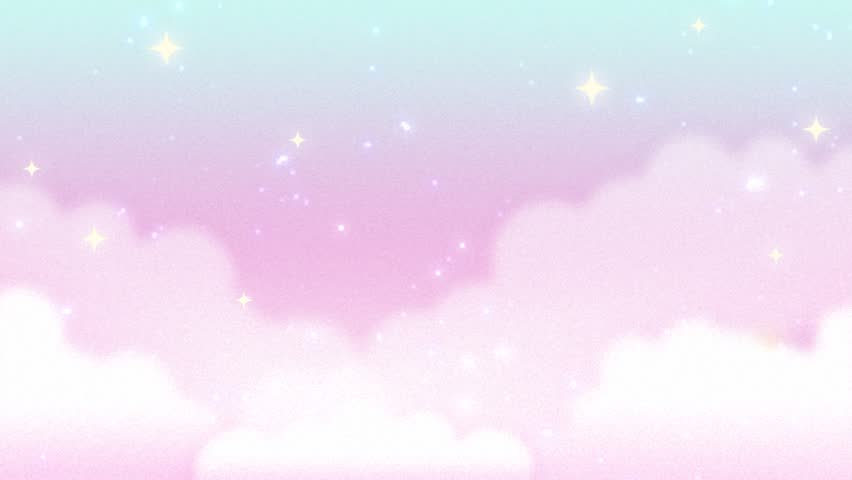 fairy background with a fairy tale castle and rainbow in the sky animation for Birthday, Baby Shower, etc.