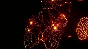 Overhead aerial shot of glowing volcanic fissures and molten crust at night. The dramatic lighting highlights the intense geothermal heat and cracked earth patterns. - Powered by Shutterstock - Get 15% off with code: PIKWIZARD15