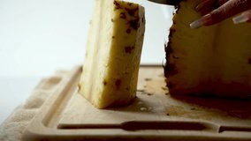 Pineapple pulp, sweet delicious fresh fruits, sliced portions, close-up - Powered by Shutterstock - Get 15% off with code: PIKWIZARD15