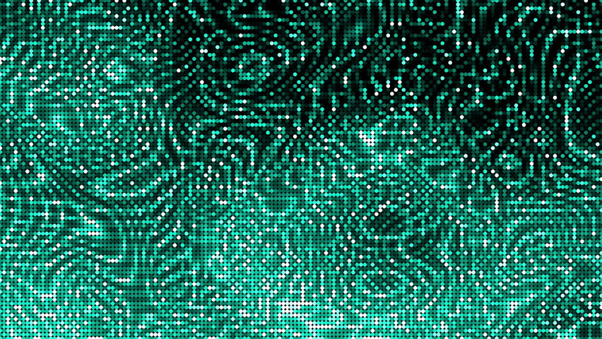 Abstract glowing sky blue color halftone motion background. Moving dots seamless loop. Abstract animated dot texture background.