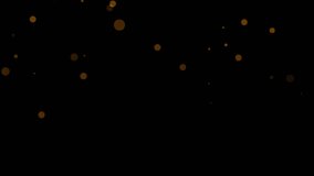 Abstract animation loop glow orange gold bokeh particles flow up on black background. 4K 3D seamless looping gold orange  bokeh particles dust fly in the air.  - Powered by Shutterstock - Get 15% off with code: PIKWIZARD15