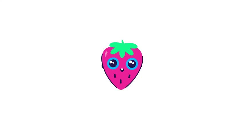 A cartoon style animated sticker of strawberries with besties forever typography
