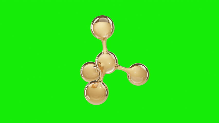 3D golden molecular animation on green screen background. Ideal for skincare, cosmetics, science, or medical supplement video compositions. - Powered by Shutterstock - Get 15% off with code: PIKWIZARD15