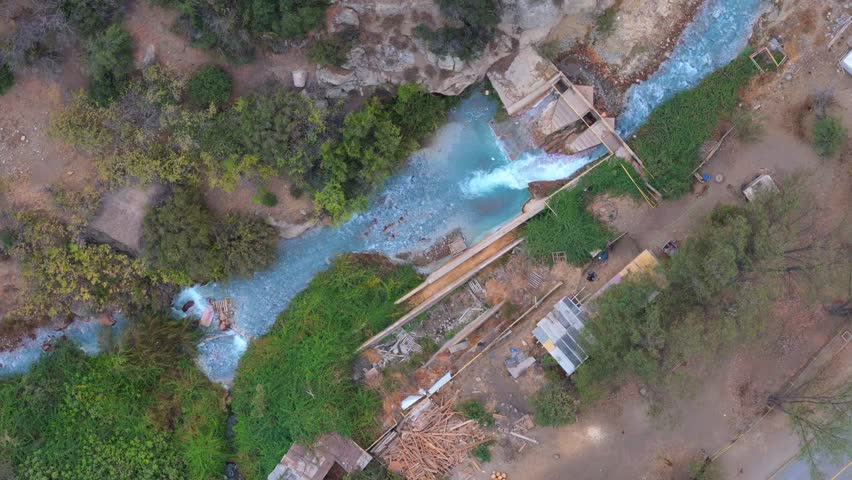 Water dam from the Andes mountain range, metropolitan region, Chile