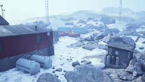 An old research station in Antarctica, where scientists study weather conditions and conduct experiments amidst icy landscapes and rugged terrain. - Powered by Shutterstock - Get 15% off with code: PIKWIZARD15