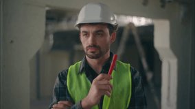 Thoughtful pensive Caucasian man thinking ponder male builder engineer guy holding marker to face construction building plan project architect worker solution foreman repairman architecture decision - Powered by Shutterstock - Get 15% off with code: PIKWIZARD15