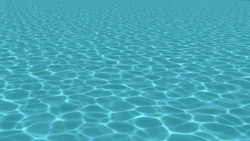 Ripples on the surface of a swimming pool or tropical sea from diagonally above, seamless loop CG background video.