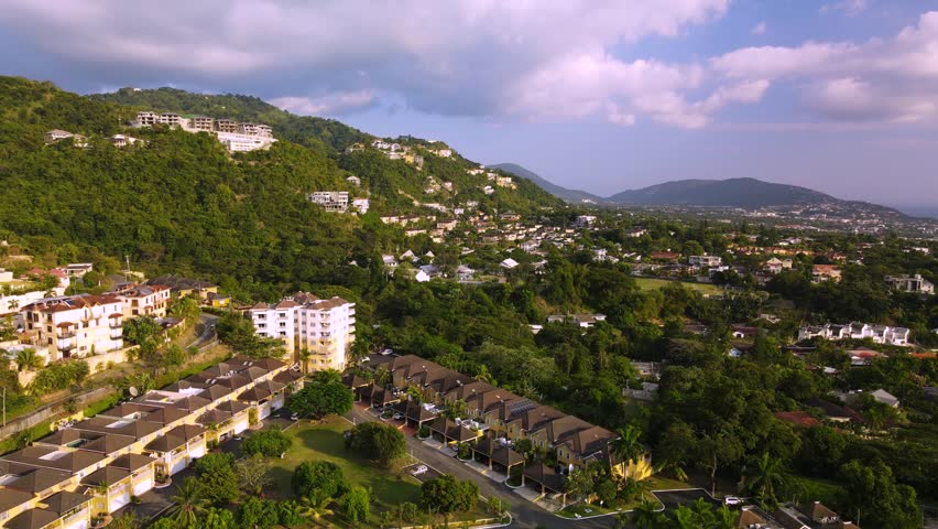 Beautiful homes in the mountain in tropical island Jamaica
