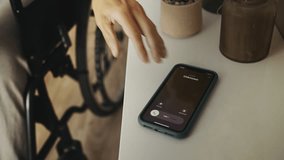 Close-up of person with reduced mobility answering unknown call, phone scam - Powered by Shutterstock - Get 15% off with code: PIKWIZARD15