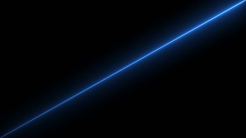 One neon line animation by cyan color neon on black background.