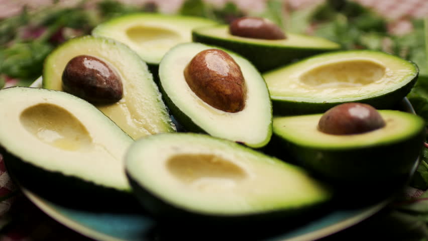 Fresh Avocado Halves on a Plate