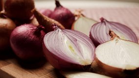 Different Onion Kinds Halves on Wooden Board - Powered by Shutterstock - Get 15% off with code: PIKWIZARD15