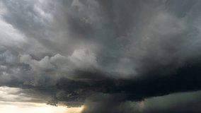 Dramatic 4K timelapse captures dark clouds overtaking the sky, highlighting intense weather changes, ominous atmosphere, and powerful storm dynamics - Powered by Shutterstock - Get 15% off with code: PIKWIZARD15