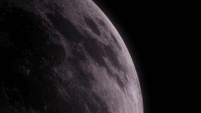 Moon from the orbit view space planet animation in deep space. 4k 3d animation for scientific and space content. Space Exploration - Powered by Shutterstock - Get 15% off with code: PIKWIZARD15