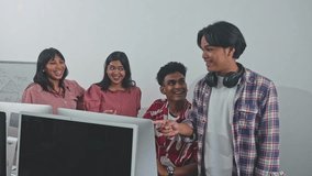 Multiethnic Group Of Asian Students Working Together In Computer Room At The College - Powered by Shutterstock - Get 15% off with code: PIKWIZARD15