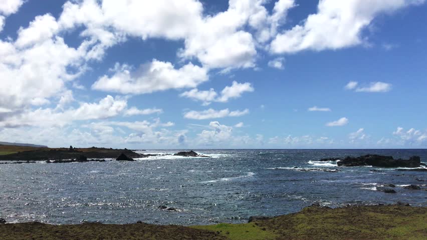 Sea in Hanga Roa, Easter Island, Rapa Nui, Polynesia, Chile, Latin America.
