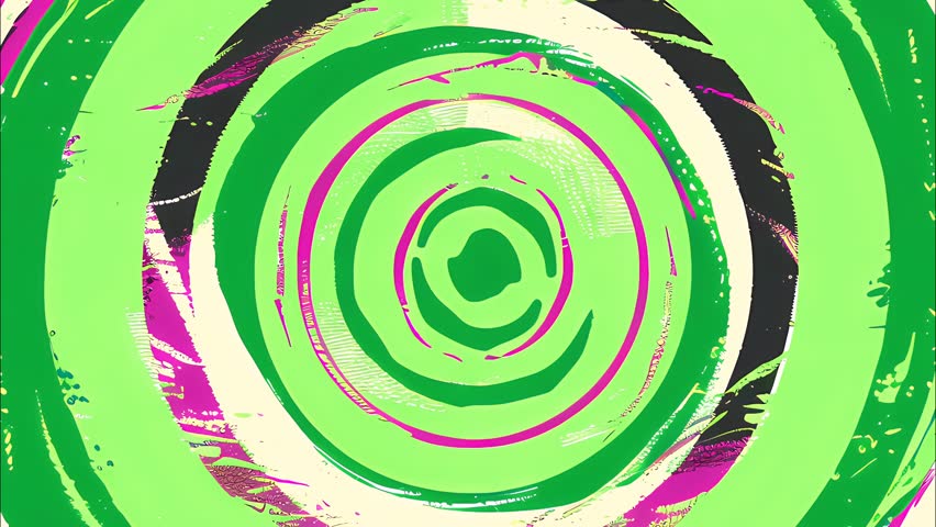Cartoon-style animated spiral and radial pattern in vibrant colors. Hypnotic, abstract, and high-energy motion graphics perfect for dynamic backgrounds, comic-style effects, and psychedelic visuals.