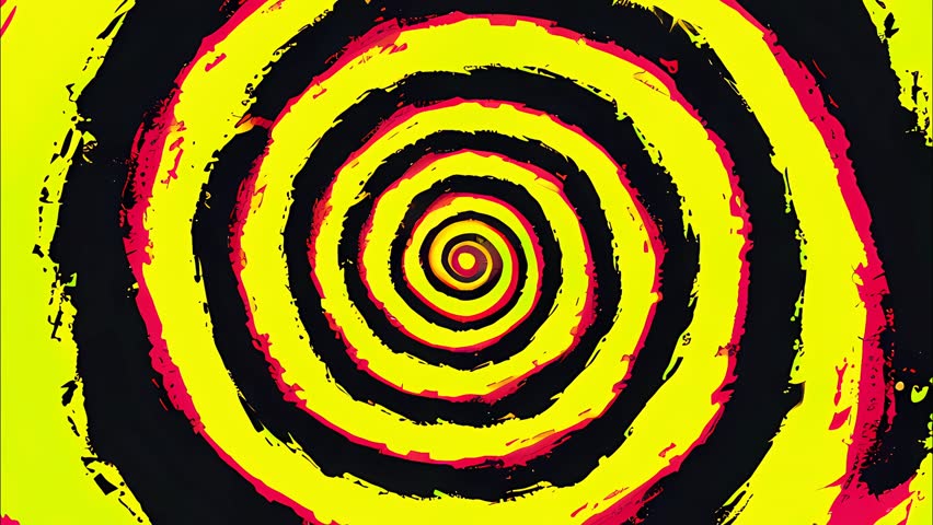 Cartoon-style animated spiral and radial pattern in vibrant colors. Hypnotic, abstract, and high-energy motion graphics perfect for dynamic backgrounds, comic-style effects, and psychedelic visuals.